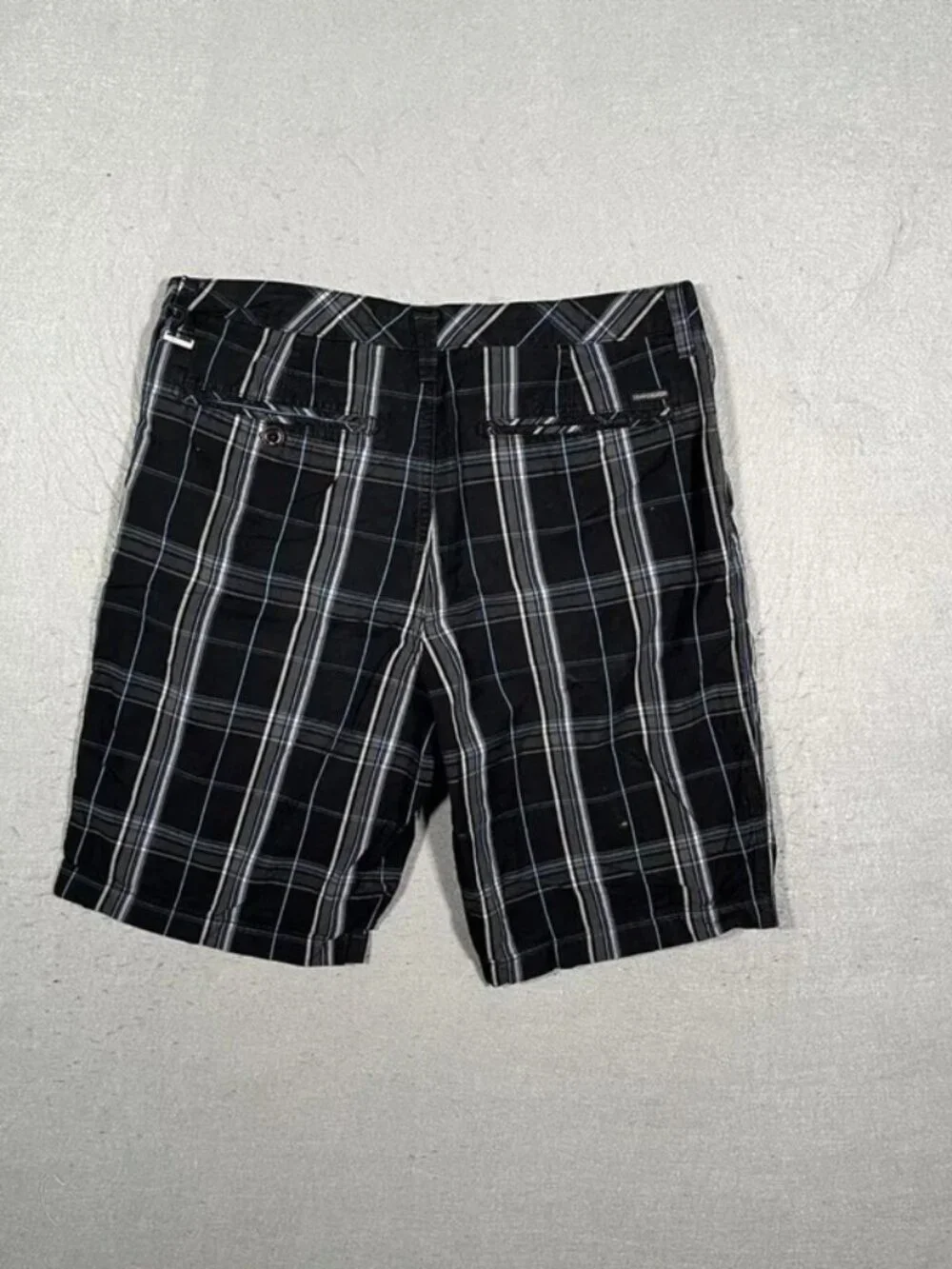Quiksilver Dark Blue Chequered Chino Shorts Surf W34 I10